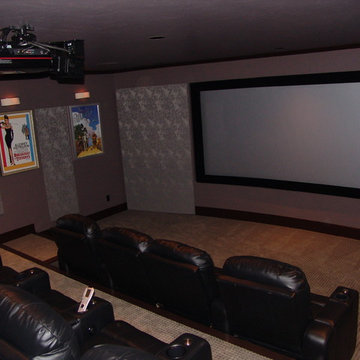 Purple Retro Cinema-Inspired Home Theater