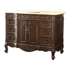 42 Inch Bathroom Vanities Houzz Chans Furniture 42 Cream Marble Top Clic Style Beckham Bathroom Sink Vanity Sw