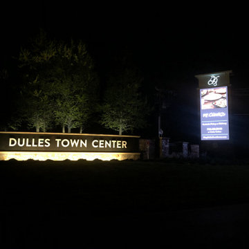 Dulles Town Center Granite Face and Stone and Pylon Sign