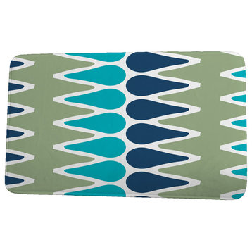 Upscale Getaway Picks Geometric Print Bath Mat, Green/Blue, 17"x24"