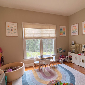 Luxury Children's Playroom with Custom Cordless Roman Shades | Mooresville NC