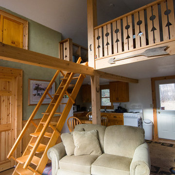 Looking into the cabin from the easy chair