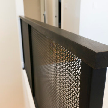 Oak Hand Rail + Perforated Steel Railing
