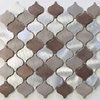 Casablanca Brushed Aluminum Arabesque Mosaic Tile, Chip Size: 2"x2", 12"x12" She