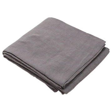 Steel Gray Stone Washed Bed Linen Flat Sheet, King