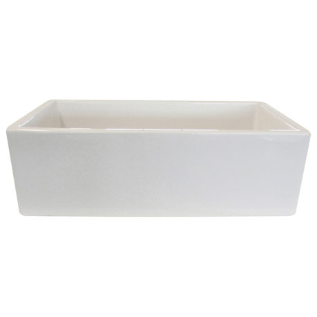 Fine Fixtures White Fireclay Farmhouse Butler Kitchen Sink, 33"
