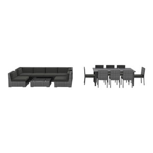 Oahu Outdoor Patio Furniture Sofa Sectional 7 Piece Set Tropical Outdoor Lounge Sets By Urban Furnishing