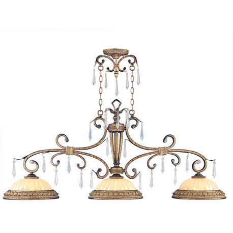 La Bella Island Light, Hand-Painted Vintage Gold Leaf