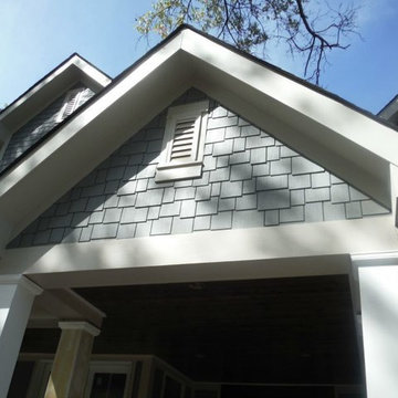 Grey Slate Hardie Shingle + Board & Batten Siding | Creve Coeur, MO. (63141)