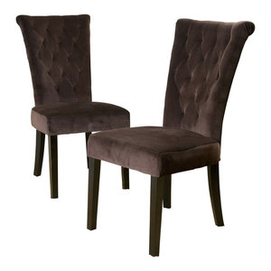 Lumisource Diana Set Of 2 Chair With Chocolate Brown Finish With The Unique T Sch Back Softly Padded Seat And Overall Comfortable Upholstery You Simply Can Go Wrong Pertica Dining