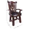 Reclaimed Wood Chair Handcarved Back Removable Hair-On Cowhide Pillow C163-CP