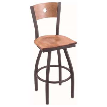 Holland Bar Stool, 830 Voltaire 36 Bar Stool, Pewter Finish