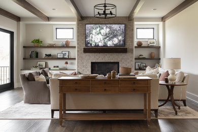 Inspiration for a transitional living room remodel in Indianapolis