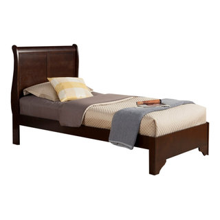 Glory Furniture Louis Phillipe Twin Panel Bed in Cherry