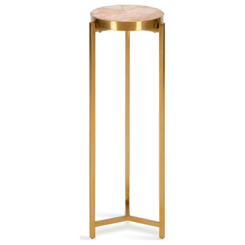 Aguilar Glam Drink Table, Pink/Gold 8x8x23