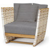 Palecek San Martin Modern Classic Grey Sand Rope Wrapped Outdoor Lounge Chair