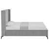 Inspired Home Ameen Bed, Upholstered, Light Gray Velvet Full