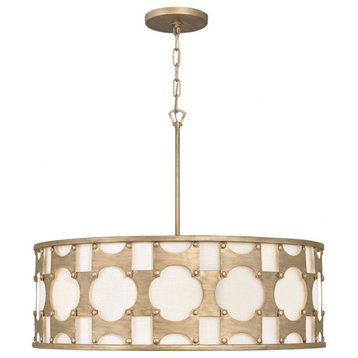 6 Light Large Drum Chandelier in Transitional Style - 28.5 Inches Wide by 24