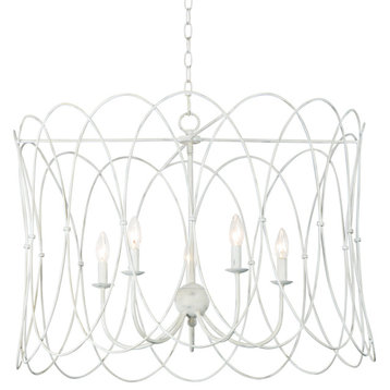 Maxim 27596 Trellis 5 Light 32"W Taper Candle Chandelier - Weathered White