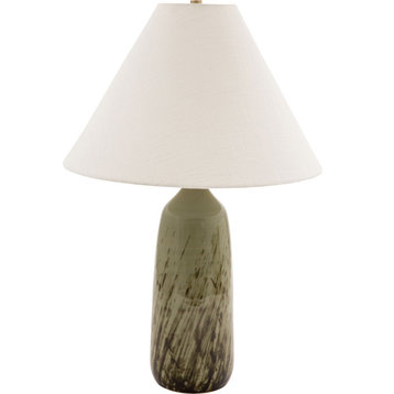 Scatchard Table Lamp, Decorated Celadon