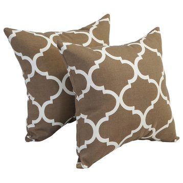 17" Square Polyester Outdoor Throw Pillows, Set of 4, Landview Mocha