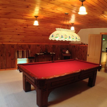 Billiards room w/ period knotty pine