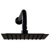 8" Square Shower Head With 10" Shower Arm, Matte Black