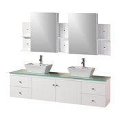Modern Bathroom Vanity Model Provence 200 With Mirrors, Finish White