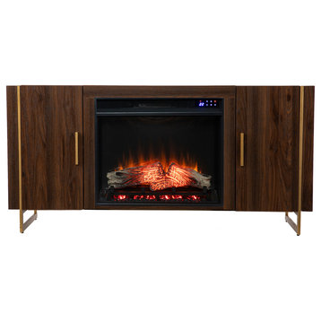 Vicente Touch Screen Electric Fireplace With Media Storage