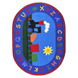 Kid Essentials Rug, Tiny Train, 5'4