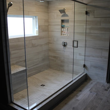 Large Gray Tile Shower