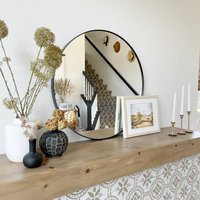 Cheyenne Framed Round Mirror, Black