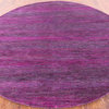 8' Round Wool and Silk Super Savannah Gabbeh Hand-Knotted Rug Q6122