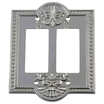 NW Meadows Switch Plate With Double Rocker, Bright Chrome