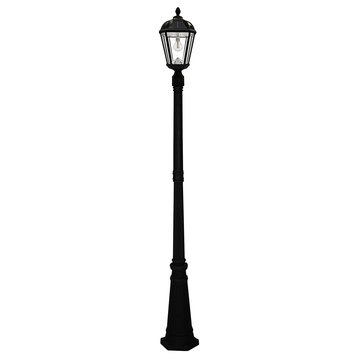 Royal Solar Lamp Post With GS Solar LED Light Bulb, Single Lamp, Black