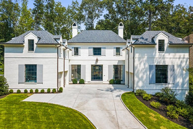 Transitional exterior home idea in Atlanta