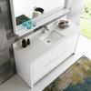 Allier 60" Single Bathroom Vanity in White with Quartz Top with Mirror