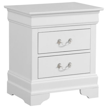 Glory Furniture Louis Phillipe 2 Drawer Nightstand in White