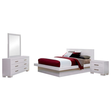 Coaster Jessica 4-piece California King Platform Wood Bedroom Set in White