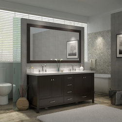 73 inch Double Sink Bathroom Vanity Set Espresso Finish - Bathroom Vanities And Sink Consoles