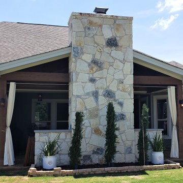 Round Rock TX Covered Patio with Lone Star Integrated into Floor