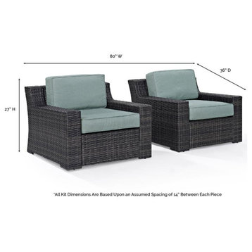 Beaufort 2Pc Outdoor Wicker Chair Set Mist/Brown