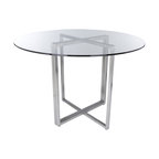 Legend Dining Table Bases Only, Brushed Stainless Steel