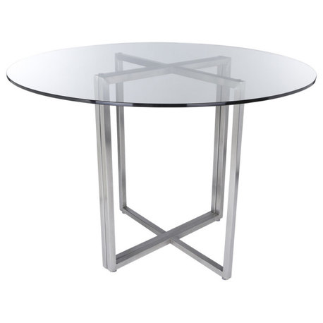 Legend Dining Table Bases Only, Brushed Stainless Steel