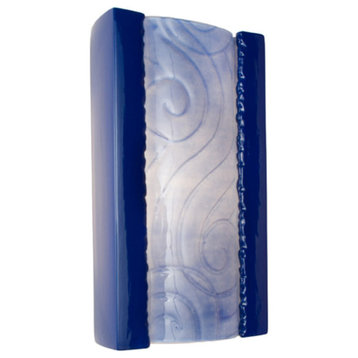A19 RE102 Clouds 1 Light Wall Washer Sconce - Cobalt Blue and Sapphire
