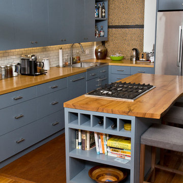 Ash Countertops and Live Edge Slab Island Top