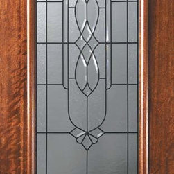 Slab Single Door 96 Wood Mahogany Kensington 1 Panel 3/4 Lite Glass - Front Doors