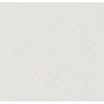 York Wallcoverings Bohemian Luxe BO6601 Metallic Chevron Wallpaper White