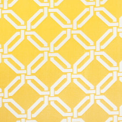 Yellow White Greek Key Accent Napkin - Dinnerware