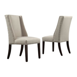 Mansfield Ash Fabric Wing Back Dining Chair (Set of 2) - Dining Chairs
